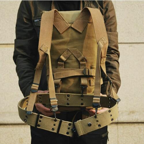 WWII US ARMY FIELD M1928 POCKETS BACKPACK WITH BELT MILITARY CLASSICAL REPRO OUTDOOR MILITARY WW2