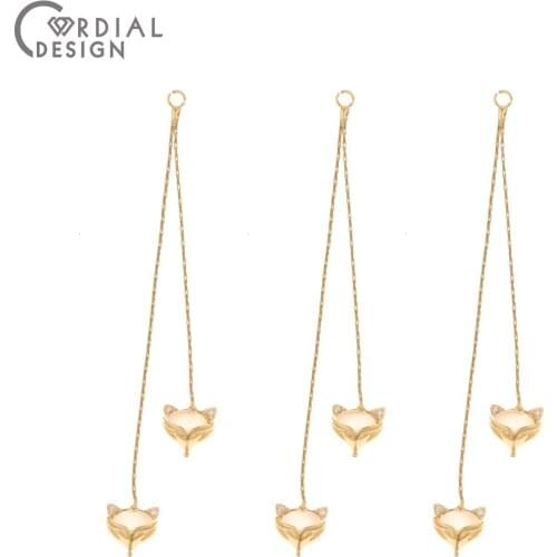 Cordial Design 20Pcs 8*69MM Jewelry Accessories/CZ Charms/Cat Eye Effect/Genuine Gold Plating/Hand Made/DIY/Earring Findings