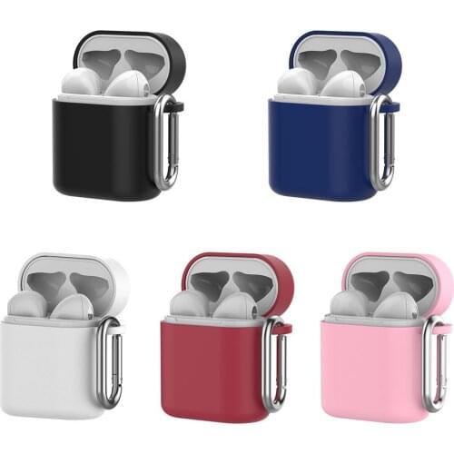 Silicone Cover Anti-lost Earphone Cases For Huawei Honor Fly Pods Pro Freebuds 2 Pro Protective Cases Metal Carabiner Hook