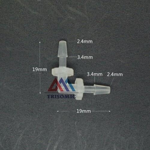2.4mm Elbow equant Connector Equal Tube Joiner Material PP Plastic Fitting Fish Tank Airline Aquarium