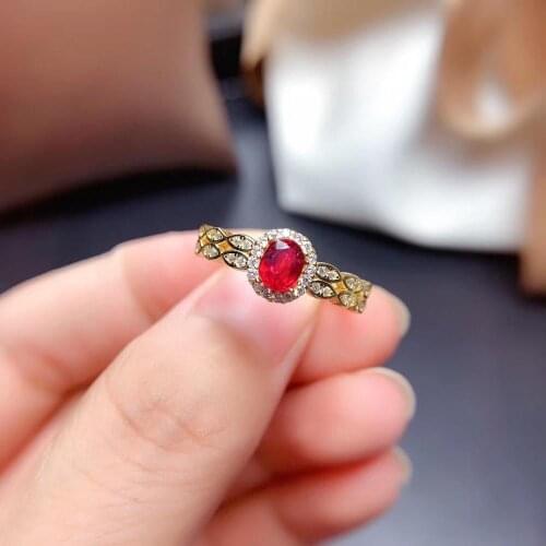 Natural And Real Ruby Ring Silver 925 Woman ring for charm luxury Ring designer ruby finger ring women fine Jewelry