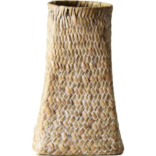 Vase Vases Wheat Ears Flower Pot Straw Woven Ornaments Hand-Woven Home Decor Portable Dried Flowers Bamboo Baskets