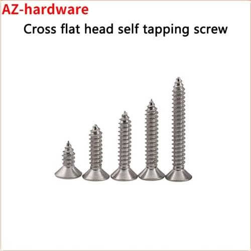 Cross Countersunk Head Self Tapping Screw 304 Stainless steel KA phillips Flat Head Tapping Wood Screw M3M3.5M4M4.2 20PCS