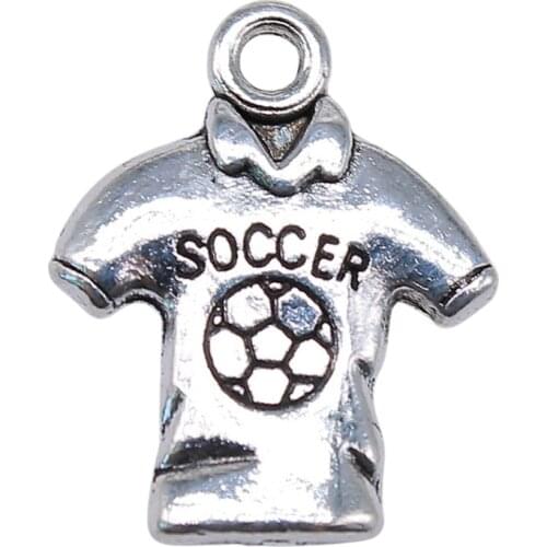 WYSIWYG 10pcs 19x15mm Pendant Soccer Clothing Charm Pendants For Jewelry Making Soccer Clothing Pendants