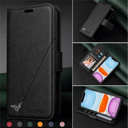 Plain Color Case For IPhone 6 6S 7 7Plus 8 8Plus X XS XR XSMax 11Pro 12Pro Max 12Mini Flip Leather Case Cover