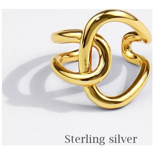 Sole Memory Hip Hop Creativity Cross Personality 925 Sterling Silver Female Resizable Opening Rings SRI753