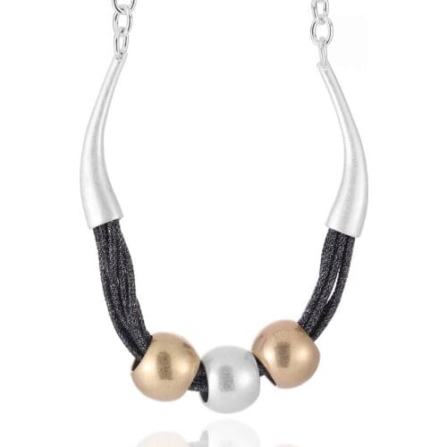 ELOYHI Women Necklace Geometric Top Quality Double Collar Leather Choker For Lady Punk Trendy Neckalce&Pendants Gift