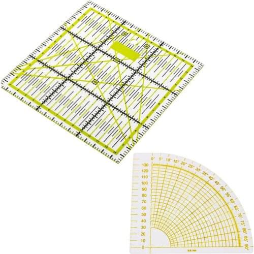 Sewing Tools Accessory DIY Hand Tool Sewing Arts Craft Square Fan Shape Patchwork Ruler Cloth Cutting Rulers 1 Pcs