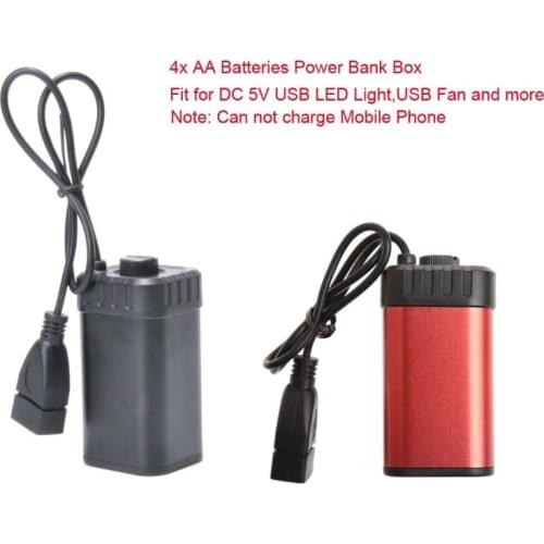 1pcs New Waterproof 5V USB Portable 4X AA Battery Charger Holder Kit Power Bank Case Box