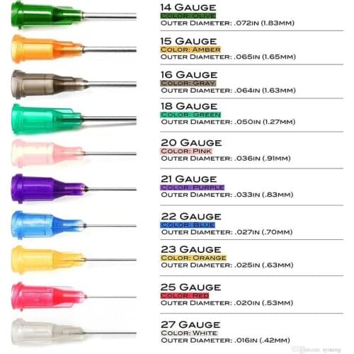 200pcs Syringe Dispensing Needles with Luer Lock 14G,15G,16G,18G,20G,21G,22G,23G,25G,27G, 0.5 Inch Length,Blunt Tip