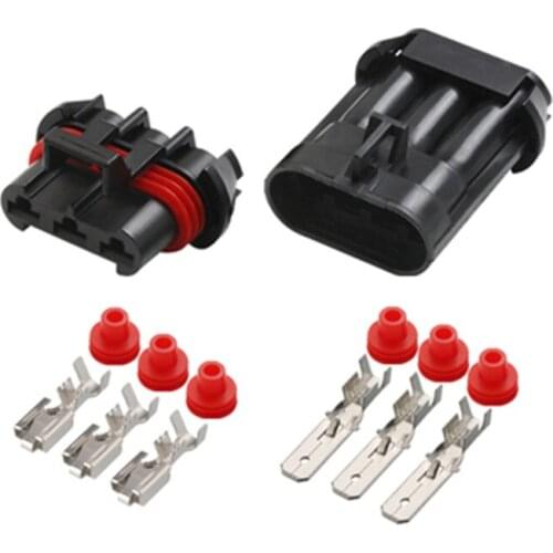 10pcs/lot 3 Pin/Way Female And Male Automotive Cooler Fan Connector Auto Plug 12124685 15358681 For Delphi Haval H3