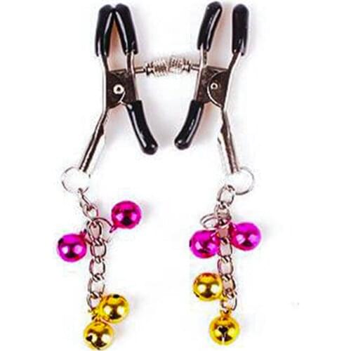 4 bells breast Clips Adjustable Adult Game Metal Nipple Clamps Decorations BDSM Bondage Erotic Toys For Couples