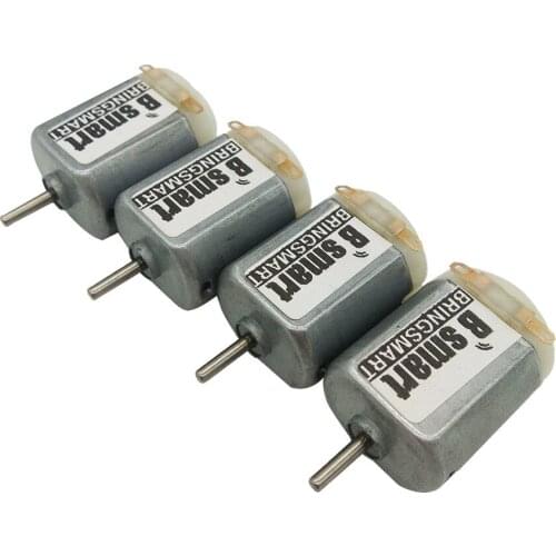 Bringsmart 4pcs 130 Motor 3V Mini Electric Motor High Speed DC Motor Four Wheel Drive Car Micro Fan Motor Modeling