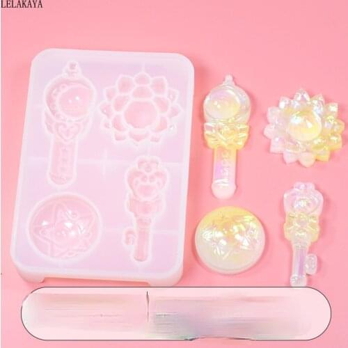 Anime Sailor Moon Card Captor Sakura Action Figure Printed Silica Gel Magic Wand Mold Creative Cabochon Pendant Craft Mould Toy