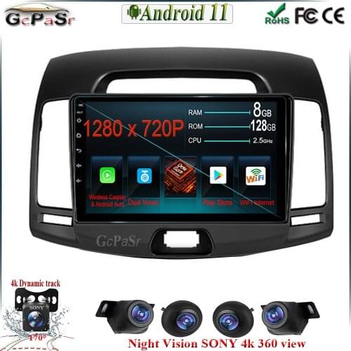 360 camera 9'' Android 11 Car Stereo Multimedia Player For Hyundai Elantra HD 2006-2011 car radio Navitei GPS navigation BT WiFi