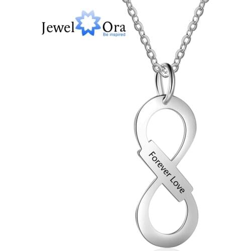 Infinity Love Personalized Gift Engrave Name Necklace Stainless Steel Necklaces & Pendants Jewelry For Her (JewelOra NE103173)