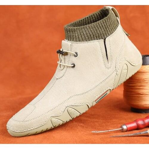 Brand Mens Ankle Boots Winter Classic Men Boots Fashion Casual Shoes Plush Warm Mens Boots Non-slip Male Warm Sneakers