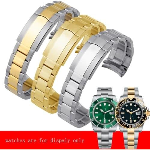 Stainless steel watchband 20mm 21mm silver gold bracelet Replacement metal strap for Submarine 116610-LV-97200 mens watch chain