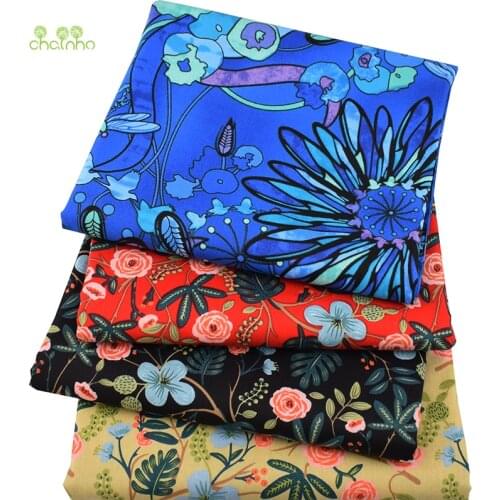 Chainho,Floral Series,Reactive Dyes,Printed Twill Cotton Fabric,Patchwork Cloth For DIY Sewing&Quilting Baby&Childrens Material