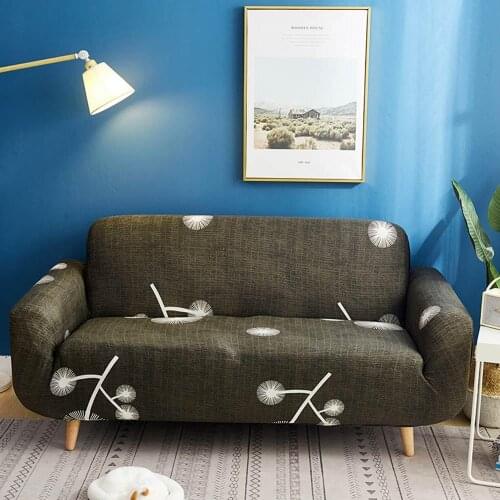 White Flowers Green Brief Stitching Sofa Cover Slipcover Stretch Elastic Spandex/Polyester Chair L Shape Sofa Protector