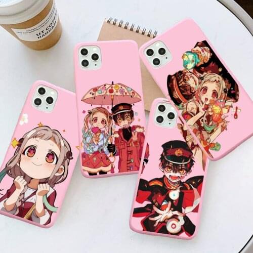 Toilet bound Hanako kun Anime Phone Case Pink Candy Color for iPhone 6 7 8 11 12 s mini pro X XS XR MAX Plus
