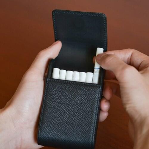 One leather Magnetic Buckle Cigarette Case Genuine Leather Creativity Handmade Box Cover Cigarettes Smoking Accessories