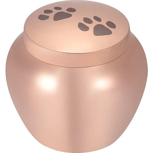 Engraving Rose Cremation Urns for Pet Ashes - Ashes Holder Dog/Cat Paw Print Memorial Keepsake Bottle for Animal Ashes Funeral