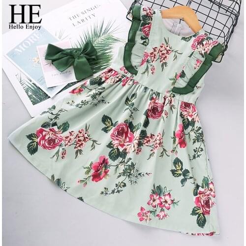 HE Hello Enjoy Newborn Baby Girls Dresses Floral Short Sleeve Party Pageant Prom Tutu Dress Princess Girl Clothes 2020 Summer