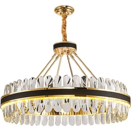 LED Postmodern Crystal Leather Hanging Lamps Suspension Luminaire Lampen Pendant Lights.Pendant Lamp.Pendant light For Foyer