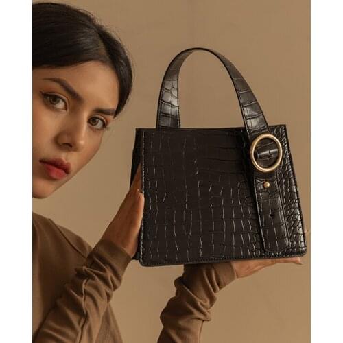 Fashion Crocodile Pattern Solid Color PU Leather Crossbody Messenger Bags For Women Lady Shoulder Handbags Female Simple Totes