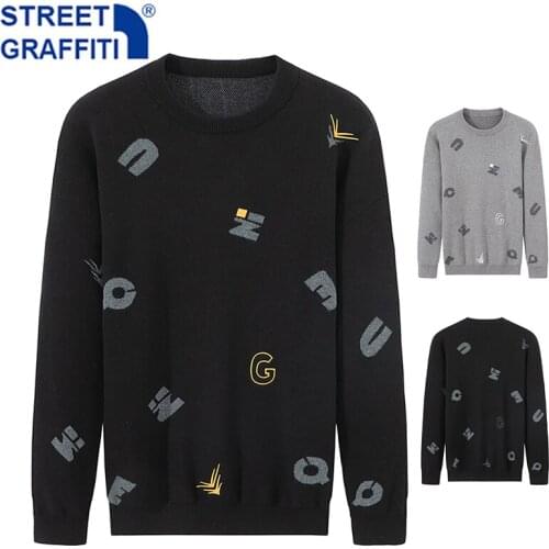 Men Autumn New Casual Cotton Hip Hop Sweater Pullovers Men Spring Fashion O-Neck Knitted Sweater Jumpers Streetwear Sweaters