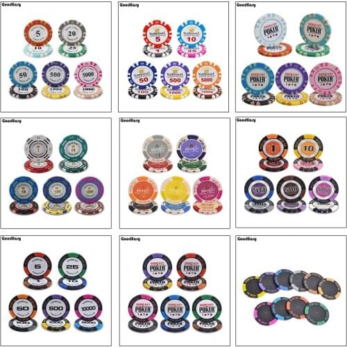 Professional Clay Poker Chips Set with High Quality Each denomination for one pcs Colorful Chips