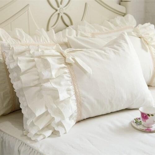 2pcs pillow sham European style Embroidery lace pillowcase luxury cake layers pillowcases princess bow sweet pillow cover towel