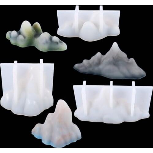 2021 New Mountain Swing Table Crystal Epoxy Mold DIY Decoration Simple Three-dimensional Mold Epoxy Mirror Silicone Mold