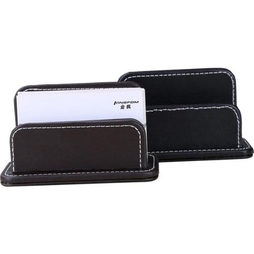 PU Leather Office Desk Business Card Display Stand Holder Note Case Stationery Accessories Desk Organizer A146