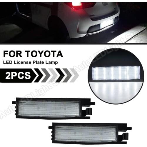 2Pcs For Toyota RAV4 Aygo Auris mk2 Yaris mk1 IQ VITZ Corolla Scion iM Car LED License Plate Lamp Lights Number Plate Light