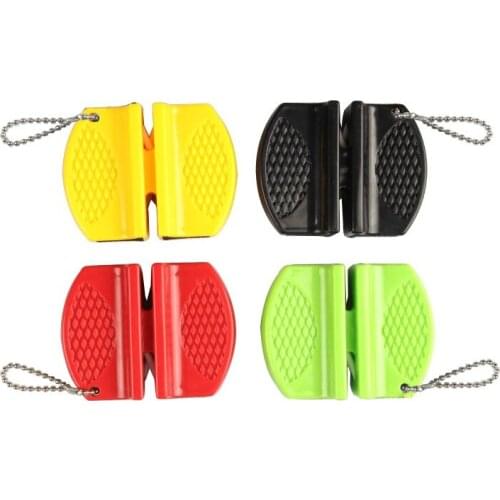 Mini Fast Sharpeners Pocket Tungsten Steel Ceramic Rod Knife Sharpener Double Groove and Portable Design W7400