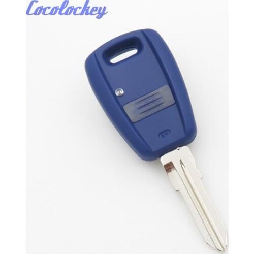 Cocolockey Replacement Remote Key Shell Cover for Fiat Bravo Punto Doblo 1 Button Key Fob Case In Blue Color GTR15 Blade Uncut