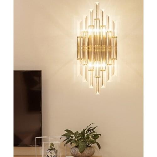 Modern Crystal Glass LED Wall Lamp Nordic Bedroom Decoration Wall Sconce Lamp Home Living Room Wall Lights for Home Vanity Light