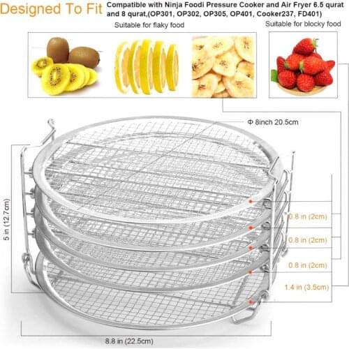 5 Stackable Layers Dehydrator Grill Stand Stainless Steel Rack for Air Fryer Kitchen Barbecue Gadget rustproof and durable