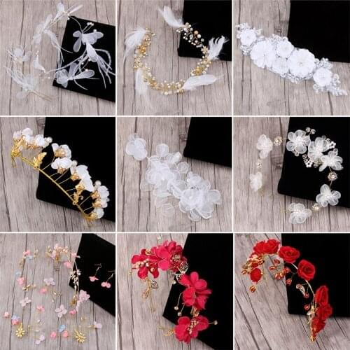 Headdress New Glorious Korean Style MORI Series Flower Garland Wedding Dress White Hair Accessories Studio Marriage Accessories