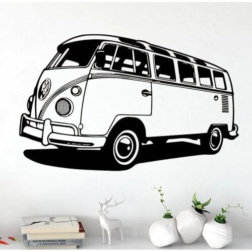 Travel Camper Van Vinyl Wall Stickers Travel Bus Style Decals Removable Camper Tribute Art Poster Auto Car Murals Decor HY1950