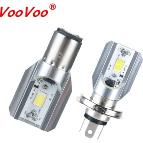 VooVoo Car Light BA20D / H4 LED HS1 COB Motorcycle Bike Hi/Lo Headlight Lamp Bulb DC9-32V 6000K 8W Motorcycle Headlamp Bulbs