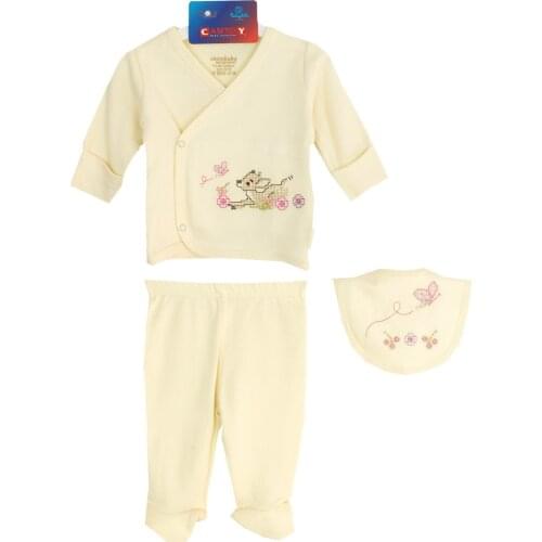 Newborn Baby Girl 3 Piece Embroidered Hospital Output The Zibin Set 100% Cotton Baby Layette Hospital Outfit Baby Set 0-3 9,9-12months