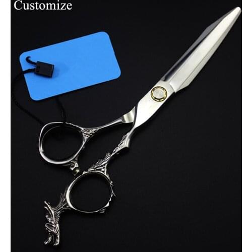 Customize logo japan 440c 6'' DRAGON cut hair salon scissors cutting barber makas scissor Thinning shears hairdressing scissors
