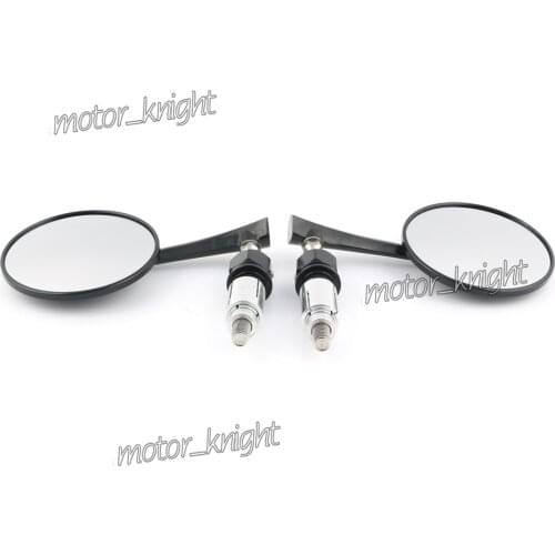 Motorcycle Universal Rear Rearview Side View Handle Bar End 7/8" Mirrors Round Black NEW For Suzuki Van Van200 TU250X SV650X