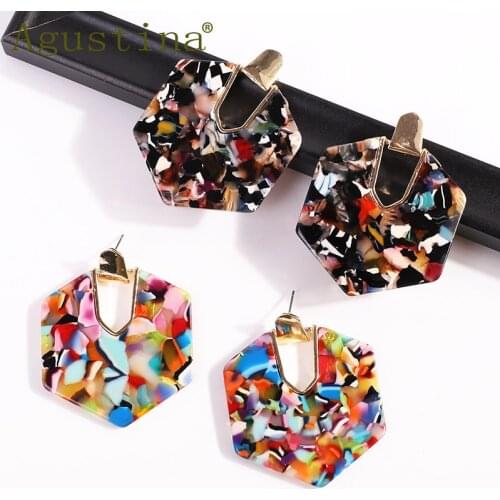 Acetate Earrings Women Fashion Jewelry 2019 New big Drop Earrings Statement geometric Earings Punk Minimalist Earing Wholesale