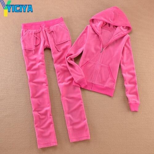 Tracksuits Velour Suit Hoodies Brand Velvet 2021 WomenS Fabric Tracksuits Velour Suit Women Track Suit Hoodies And Pants Women