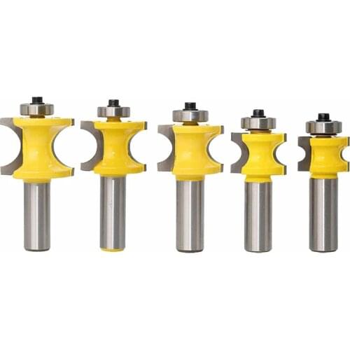 1 PC 12mm 1/2 Shank Bullnose Half Round Bit Endmill Router Bits Wood 2 Flute Bearing Woodworking Tool Milling Cutter 03008