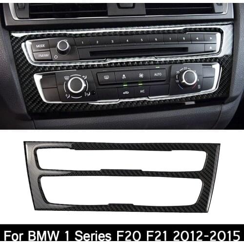 1PCS True Carbon Fiber Car Interior Air Conditioning CD Panel Cover Trim For BMW F20 F21 1 Series 2012-2015 Auto Accessories